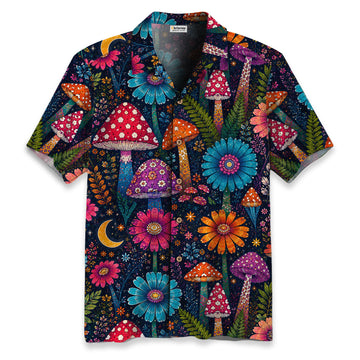 Yayoi Kusama Mushrooms Hawaiian Shirt