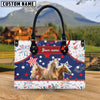 Unijames Palomino America Lover Custom Name 3D Leather Handbag