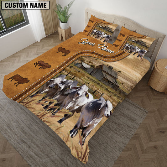 Uni Brahman On The Farm Personalized Name Bedding Set