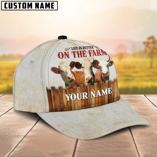 Uni Simmental Better On The Farm Customized Name Cap