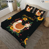 Uni Chicken Black Art Pattern Custom Name Bedding Set