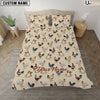 Uni Chicken Brown Pattern Custom Name Bedding Set