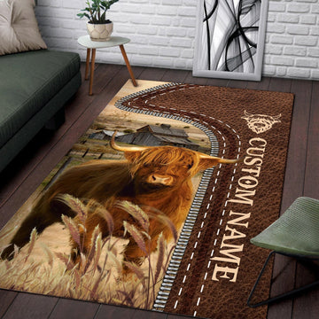 Uni Highland Farming Personalized Name 3D Rug