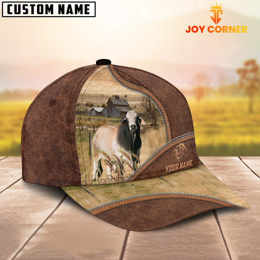 Uni Brahman Zipper Leather Pattern Customized Name Cap