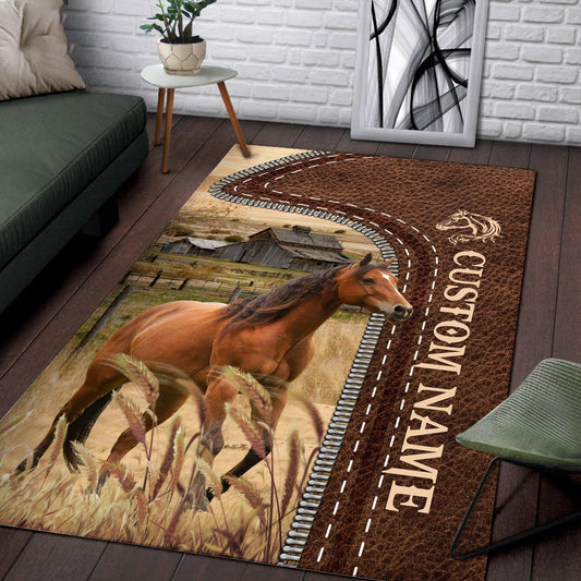 Uni Horse Farming Personalized Name 3D Rug