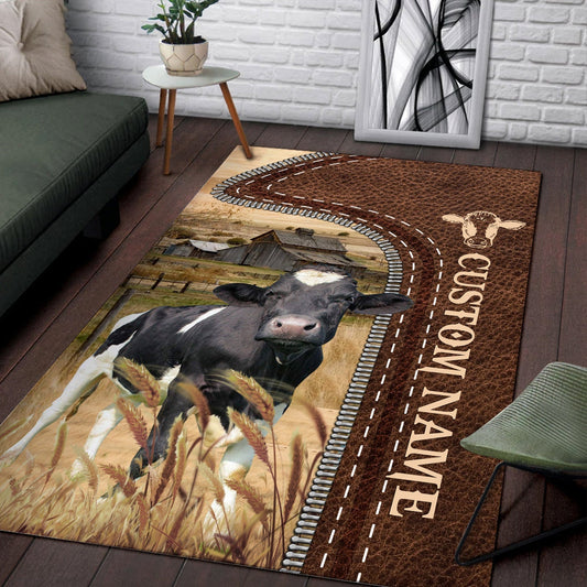 Uni Holstein Farming Personalized Name 3D Rug
