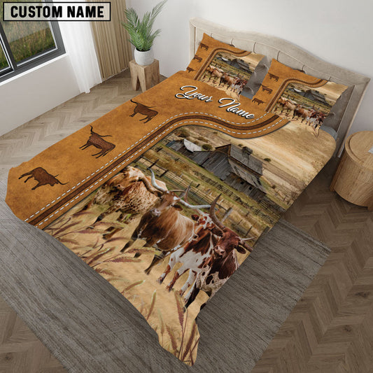 Uni Texas Longhorn On The Farm Personalized Name Bedding Set