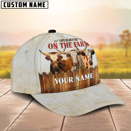 Uni Texas Longhorn Better On The Farm Customized Name Cap