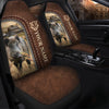 Uni Hogs Personalized Name Leather Pattern Car Seat Covers Universal Fit (2Pcs)