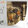 Uni Jersey Leather Pattern Custom Name Shower Curtain