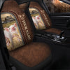 Uni Pig Personalized Name Leather Pattern Car Seat Covers Universal Fit (2Pcs)