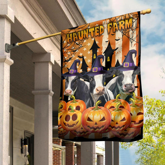 Uni Holstein Cattle Haunted Farm Halloween Flag