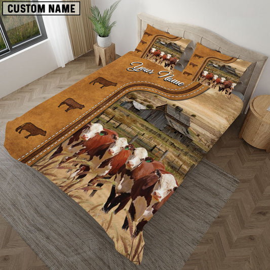 Uni Hereford On The Farm Personalized Name Bedding Set