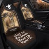 Uni Jersey Personalized Name Black And Brown Leather Pattern Car Seat Covers Universal Fit (2Pcs)