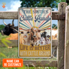 uni Personalized TX Longhorn Life is better with cattle around All Printed 3D Metal Sign