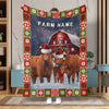 Uni Personalized Name Red Angus Merry Christmas Pattern 3D Blanket