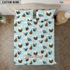 Uni Chicken Light Blue Custom Name Bedding Set