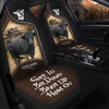Uni Dexter Personalized Name Black And Brown Leather Pattern Car Seat Covers Universal Fit (2Pcs)