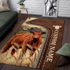 Uni Red Angus Farming Personalized Name 3D Rug