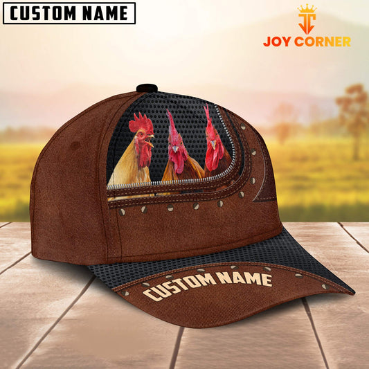 Uni Rooster Happiness Zipper Pattern Customized Name Cap