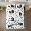 Uni Black Angus Pattern Custom Name Bedding Set