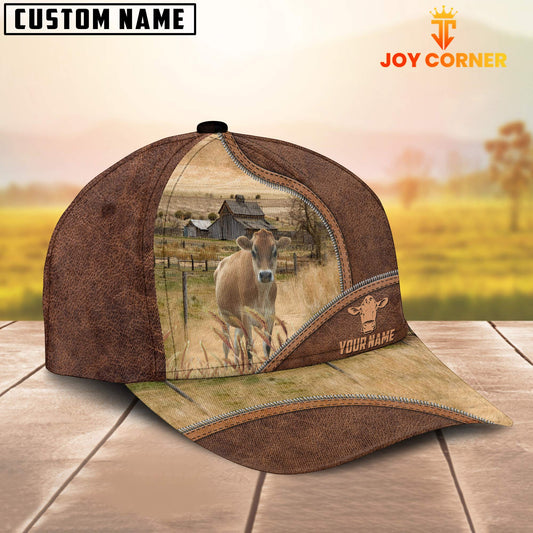 Uni Jersey Zipper Leather Pattern Customized Name Cap