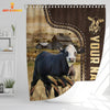 Uni Black Baldy Leather Pattern Custom Name Shower Curtain