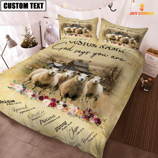 Uni Sheep God Says You Are Custom Name Bedding Set