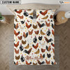 Uni Chicken Happy Pattern Custom Name Bedding Set