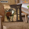 Uni Hereford Custom Name Leather Pattern Pillow Case