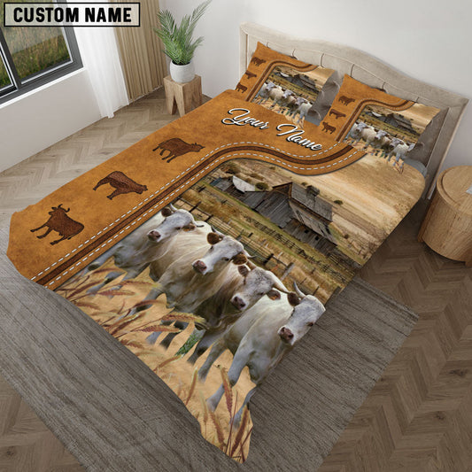 Uni Charolais On The Farm Personalized Name Bedding Set