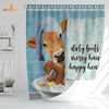 Uni Jersey Dirty Boots, Messy Hair, Happy Heart  3D Shower Curtain
