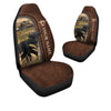 Uni Black Angus Personalized Name Leather Pattern Car Seat Covers Universal Fit (2Pcs)