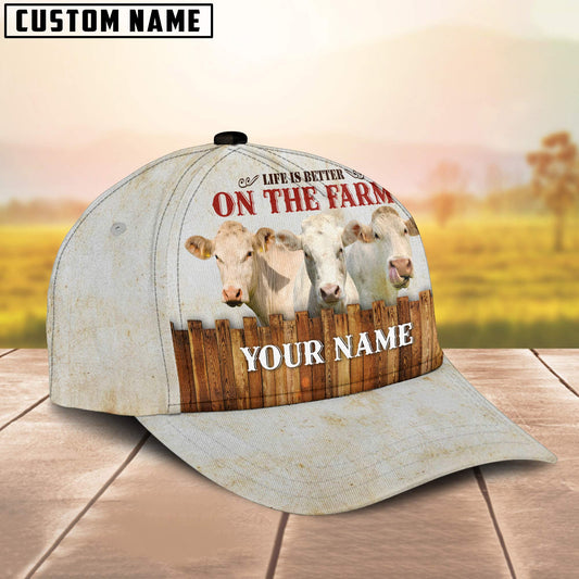 Uni Charolais Better On The Farm Customized Name Cap