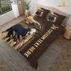 Uni Black Baldy Custom Text Leather Pattern Bedding Set