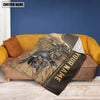 Uni Personalized Name Cowboy Leather Pattern Blanket