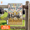 uni Personalized Holstein Life is better with cattle around All Printed 3D Metal Sign