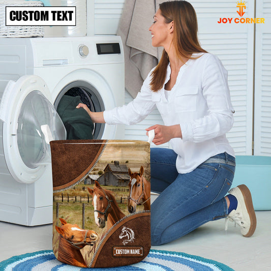 Uni Horse Custom Name Laundry Basket