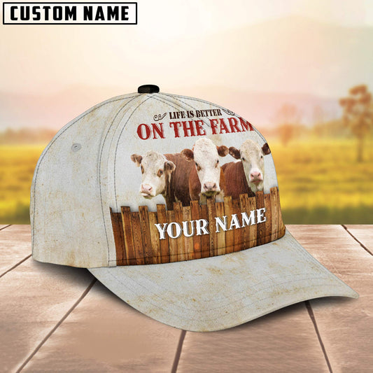 Uni Hereford Better On The Farm Customized Name Cap