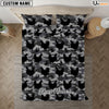 Uni Chicken Black Camo Pattern Custom Name Bedding Set
