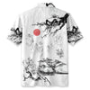 Misty Mountain Landscape Ink Hawaiian Shirt