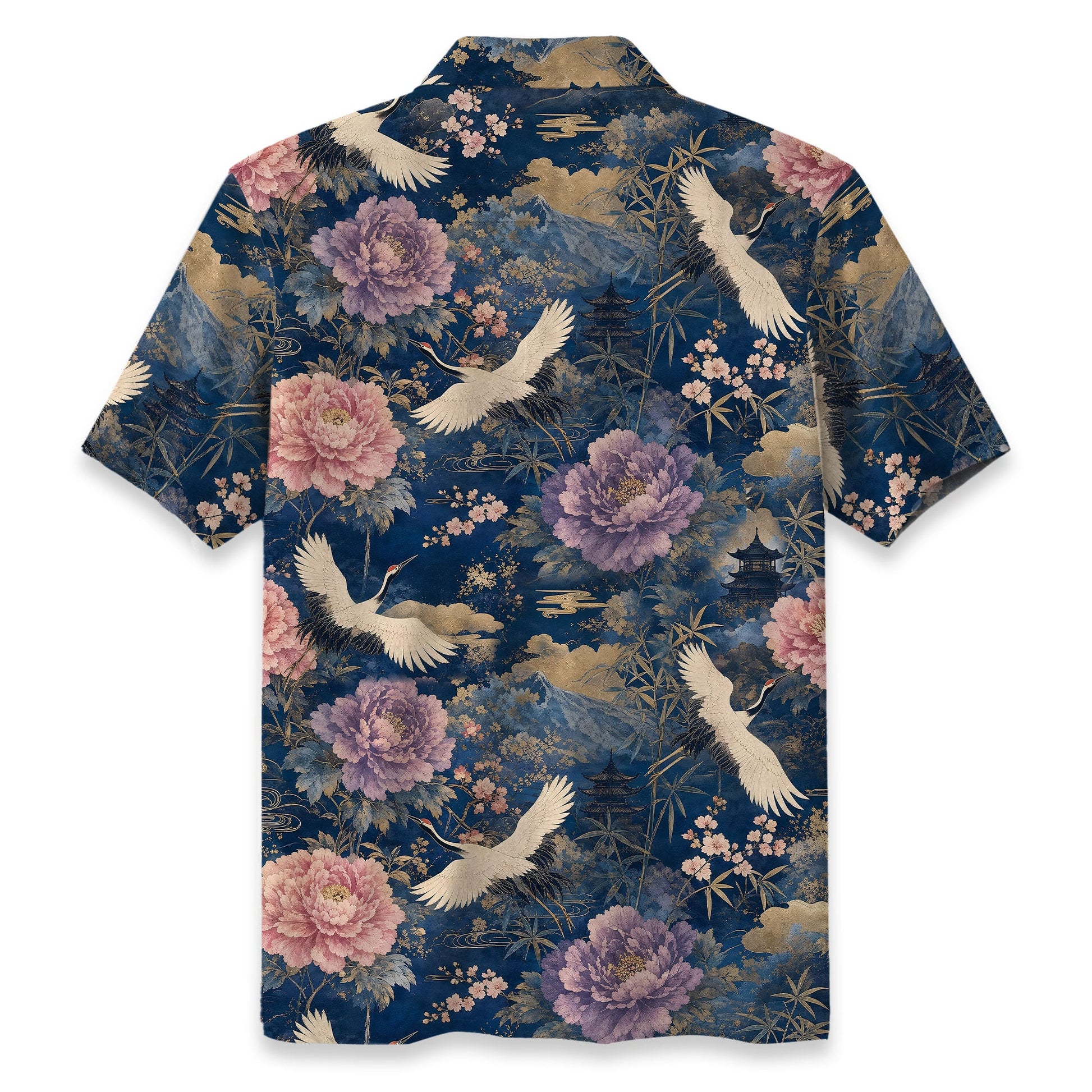 Cranes of Edo Hawaiian Shirt