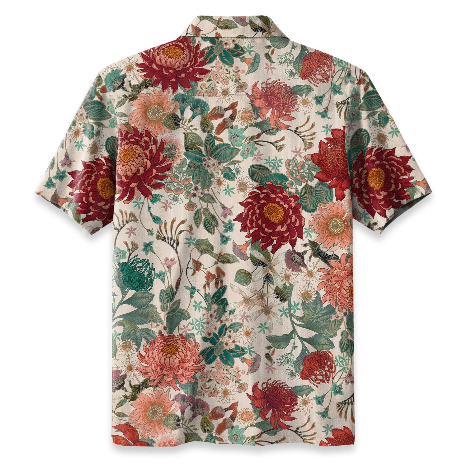 Crimson Daisy Hawaiian Shirt