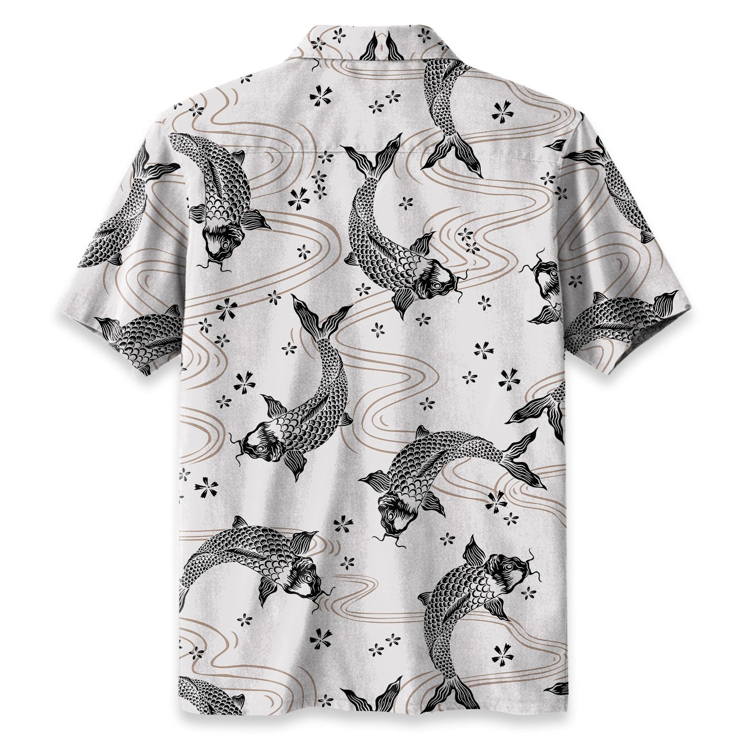 Black Koi And White Koi Hawaiian Shirt