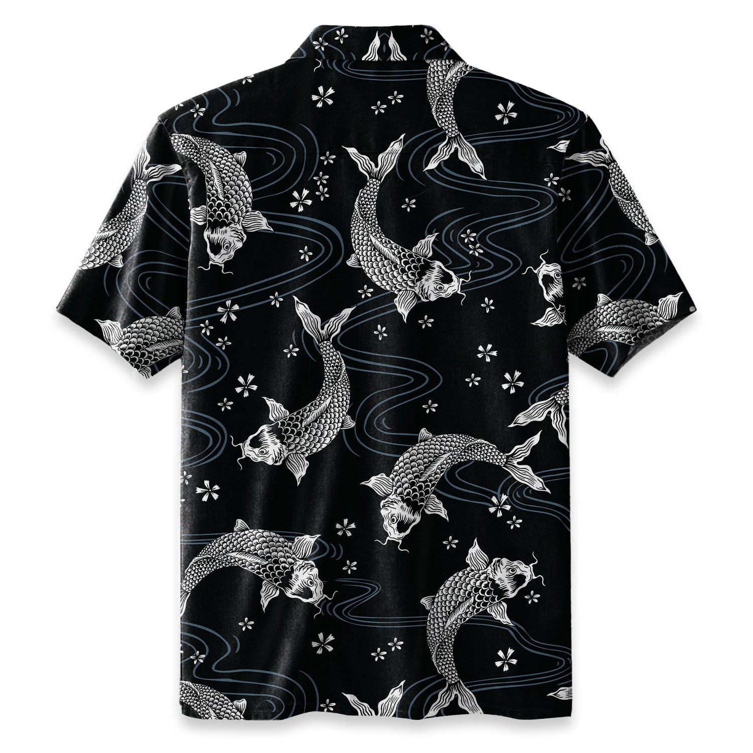 Black Koi And White Koi Hawaiian Shirt