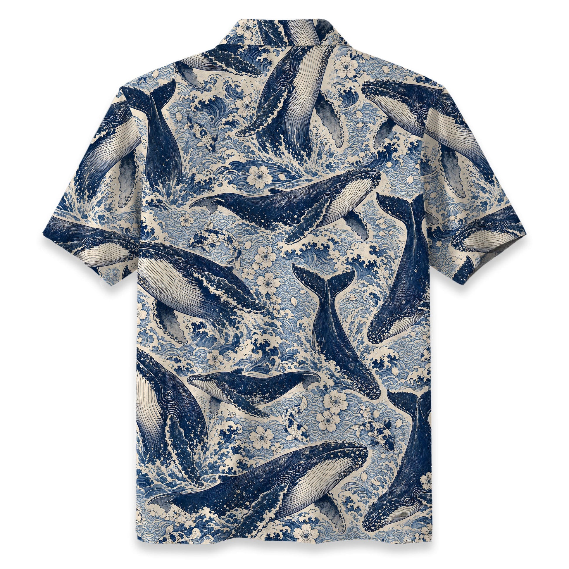 Blue Ocean Whale Hawaiian Shirt