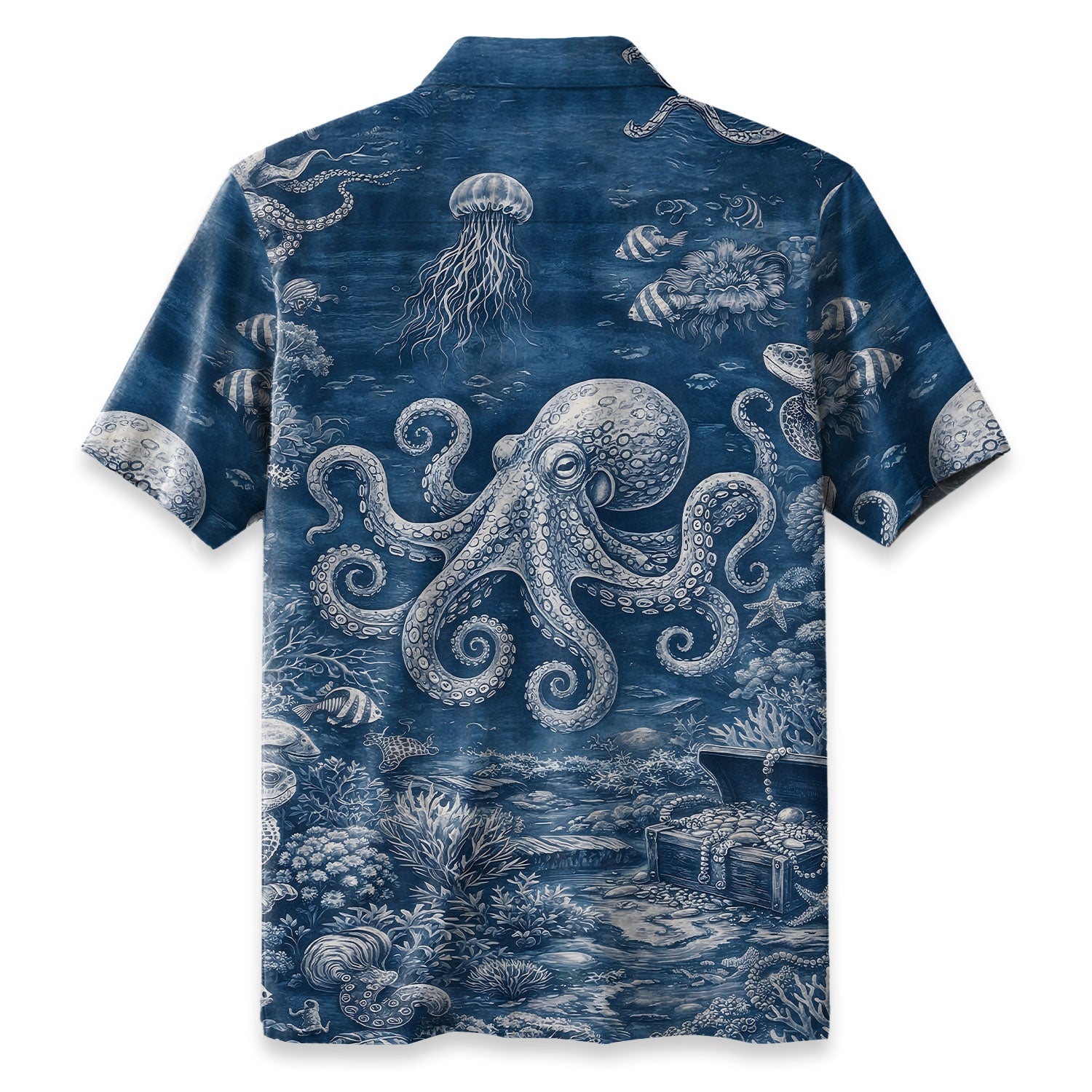 Blue Ocean Octopus Hawaiian Shirt