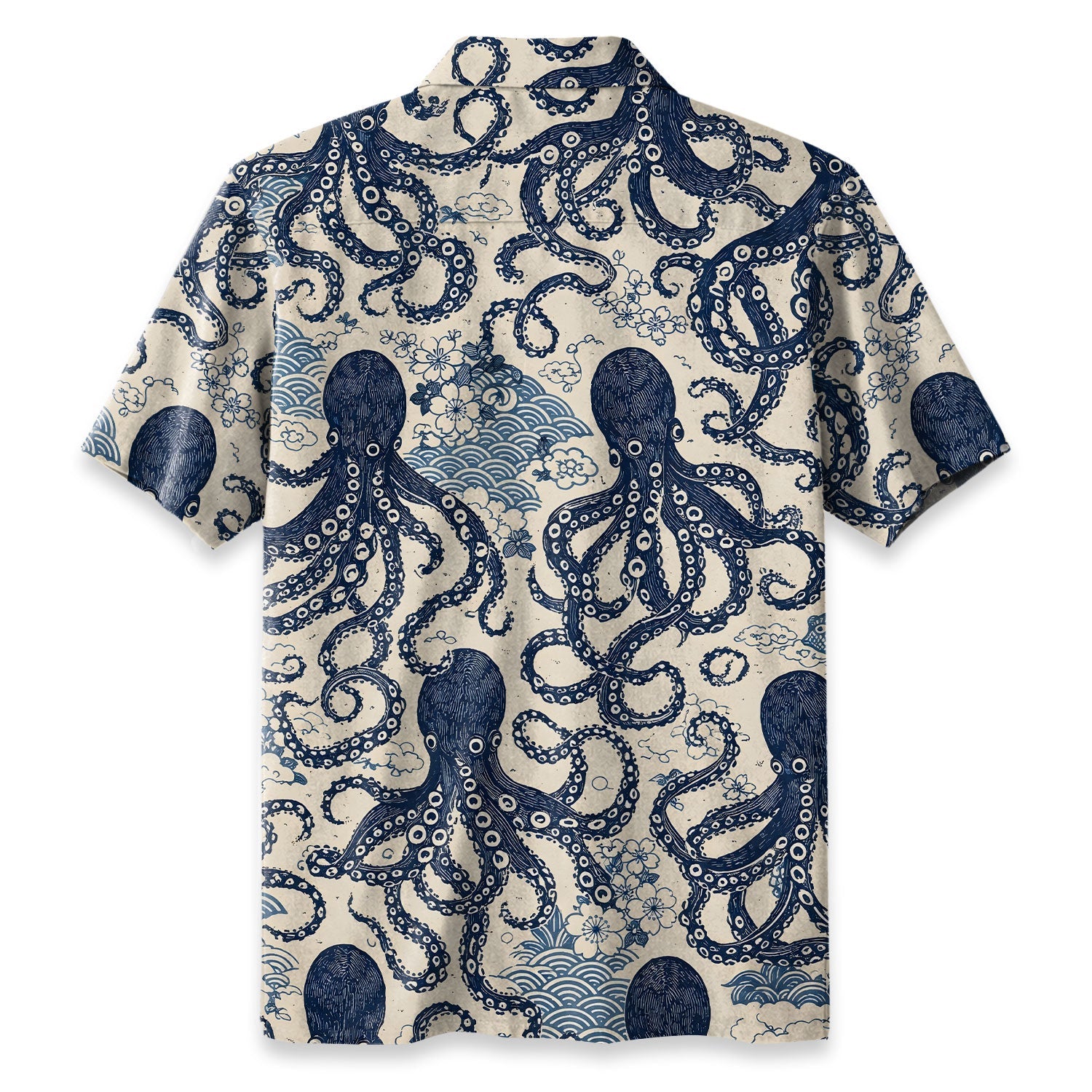 Blue Ocean Octopus Hawaiian Shirt