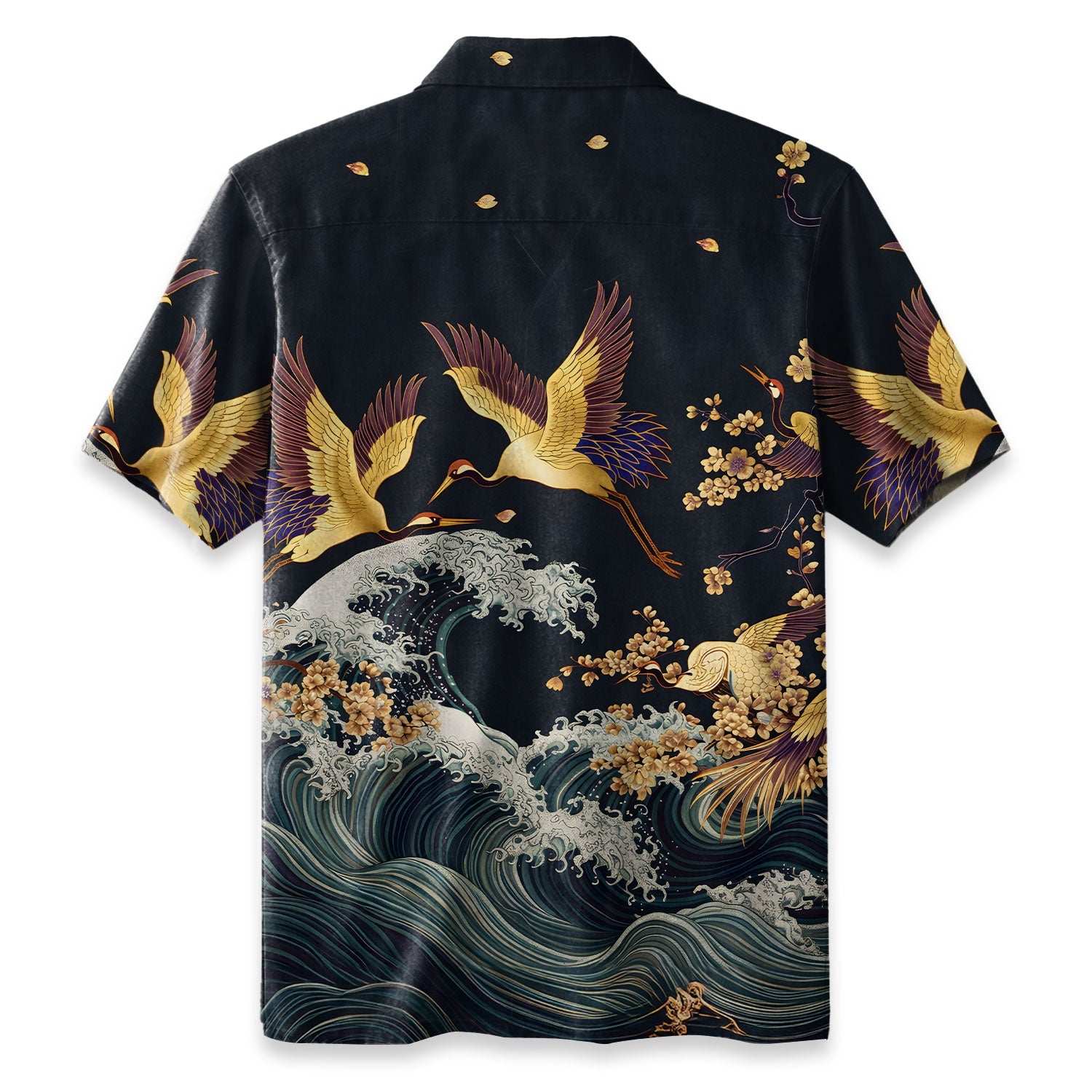 Cranes Dancing On The Waves Hawaiian Shirt