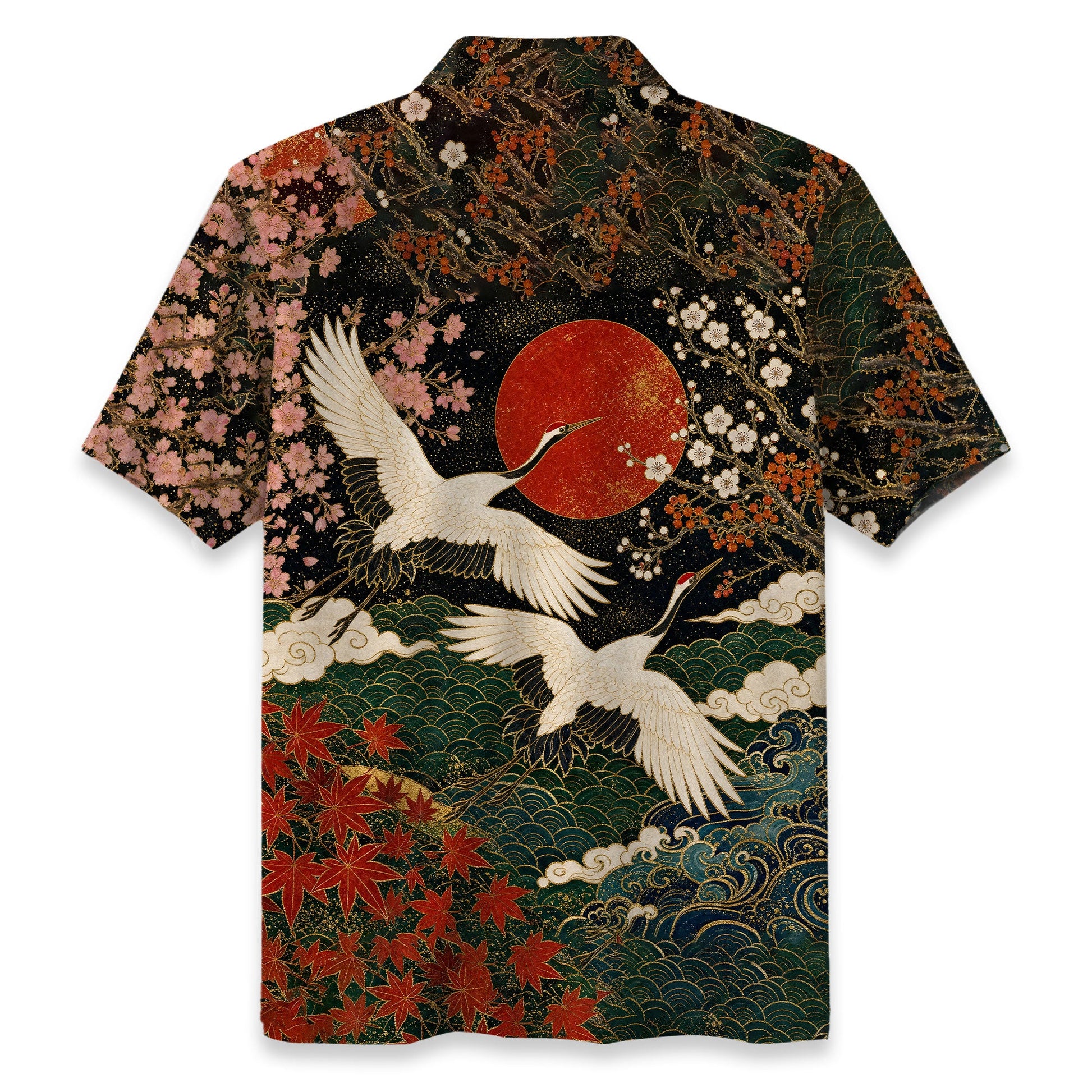 Cranes of Edo Hawaiian Shirt